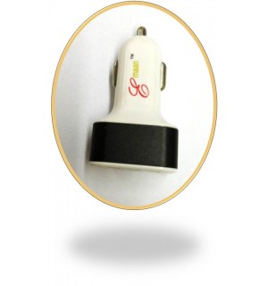 Emaan- 3-in-1 USB Car Adapter - BLACK